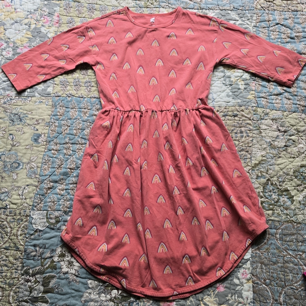 Tea Collection Rainbow Hi Lo Midi Cotton Dress Girls Size 10